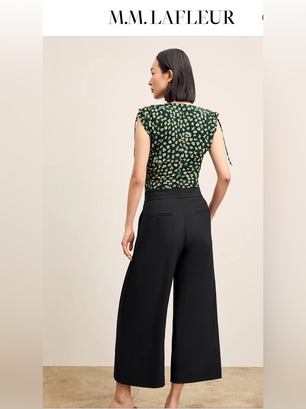 Women’s MM. LAFLEUR The Zhou Culotte - Eco Soft Wave Black Wide L Pants Size 8 - Picture 3 of 15